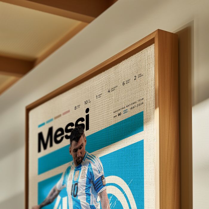 Tablou Lionel Messi - Stats Edition pe Pânză Canvas