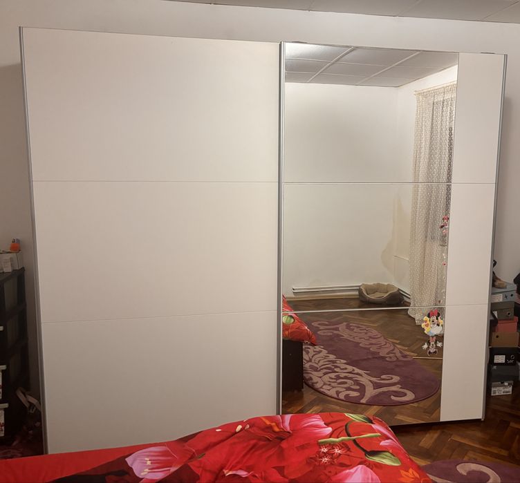 Dressing dulap alb cu oglinda
