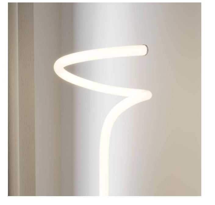 Lampadar cu LED Lucande Serpentina moderna otel inoxidabil cromat