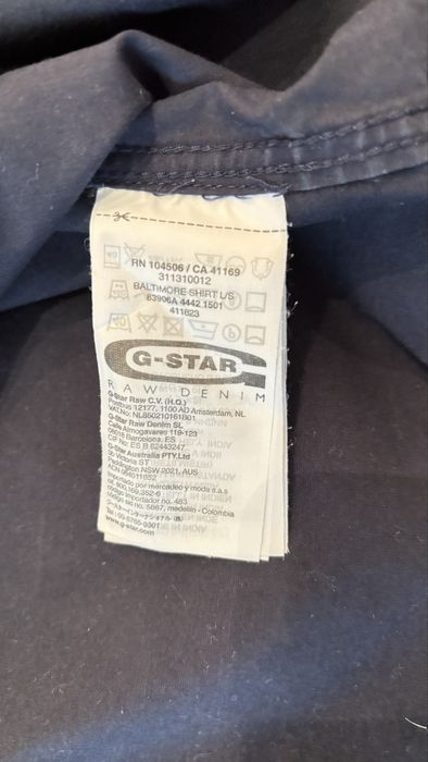 Мъжка тъмно синя памучна риза G-Star