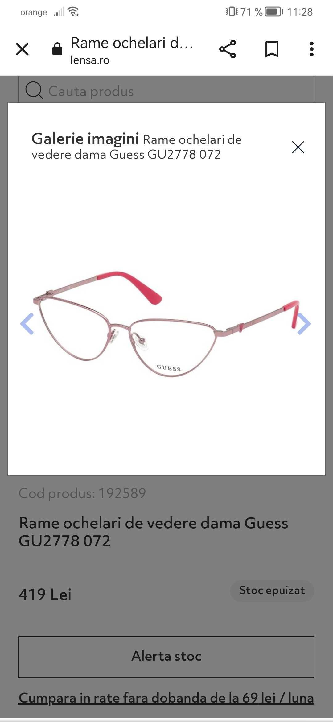 Rama ochelari Guess