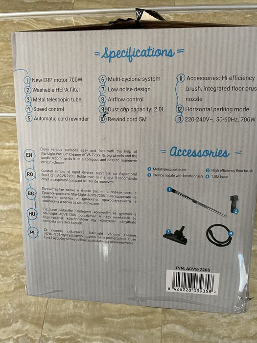 Aspirator NOU fara sac Star-Light 700 w putere variabila