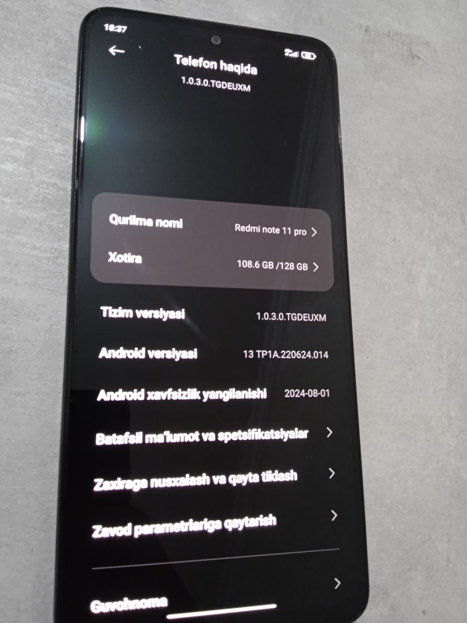 Note 11 pro 128gb