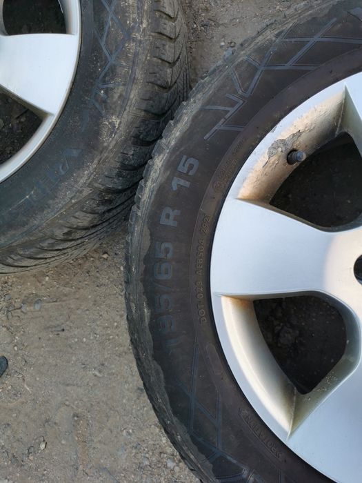 15 ки алуминиеви джанти 5х112 със зимни гуми /seat/audi/skoda/vw