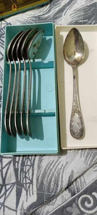 Мельхиор ложки чайные, столовые