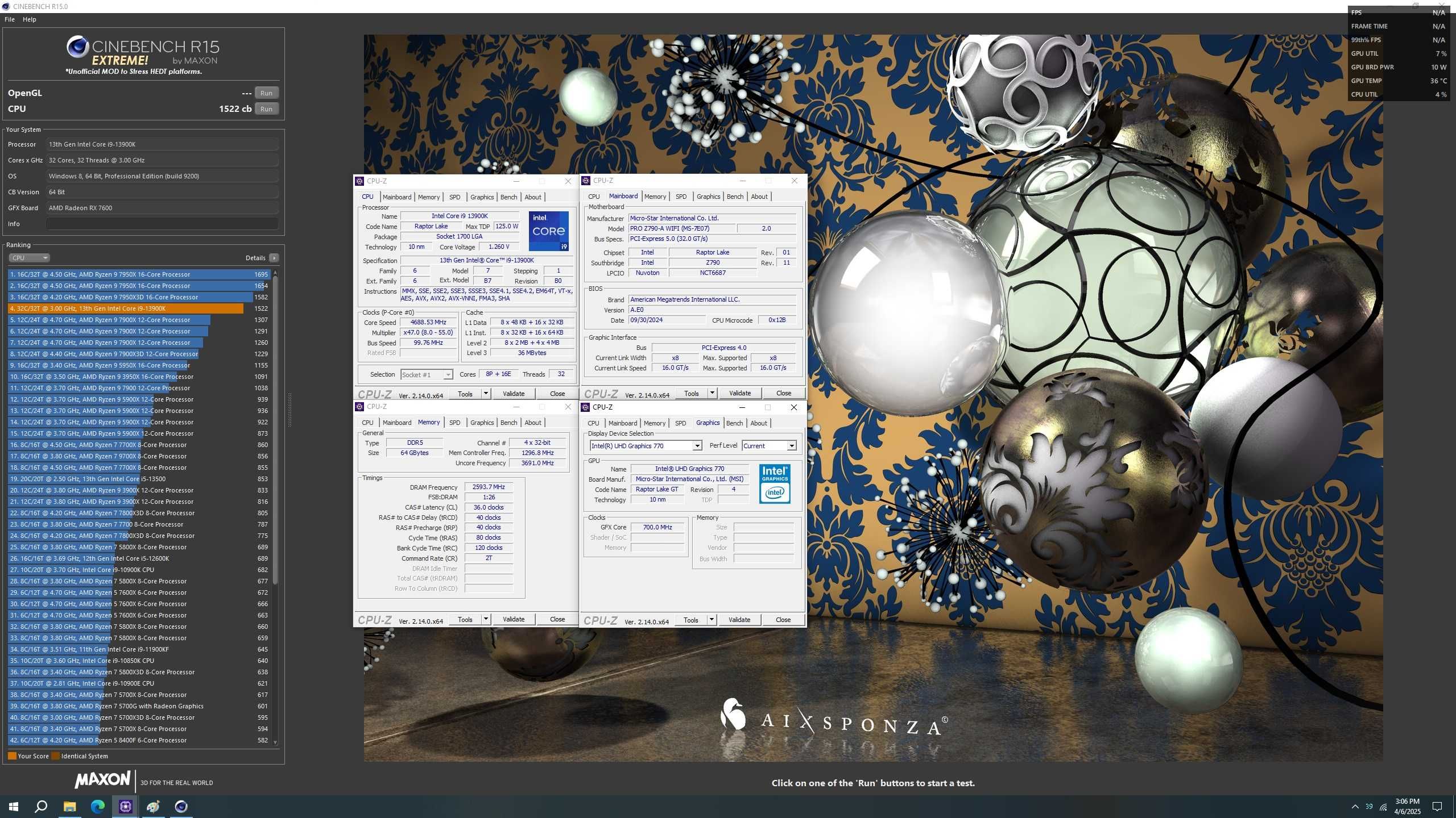 Intel Core i9 13900K (Tray), 13900KF (Box), 24-ядрен, LGA 1700