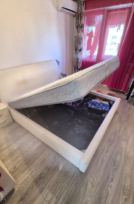 Pat matrimonial Lems cu lada si saltea