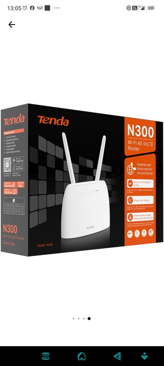 Router Tenda N300 4G06