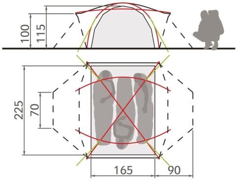 Cort VAUDE Space L, 3 Persoane