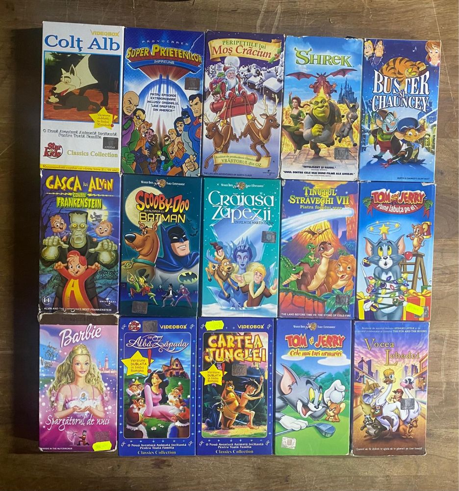 Casete video VHS,desene animate,Dublate lb romana,box 48/49/50/51