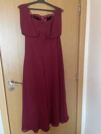 Елегантна рокля, цвят бордо