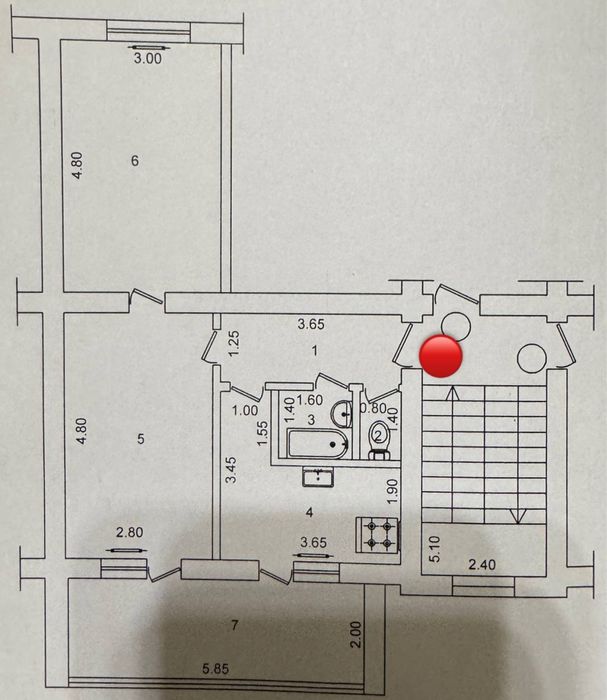 Продаётся КВАРТИРА 2/4/4 на 60м2 ул. Чимкентская, ЦУМ Ц-7 , кафе БОН