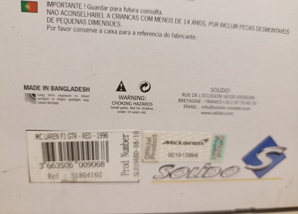 MC laren F1 GTR 
Scara 1:18
Produs SOLIDO
Material metal+plastic

Poze