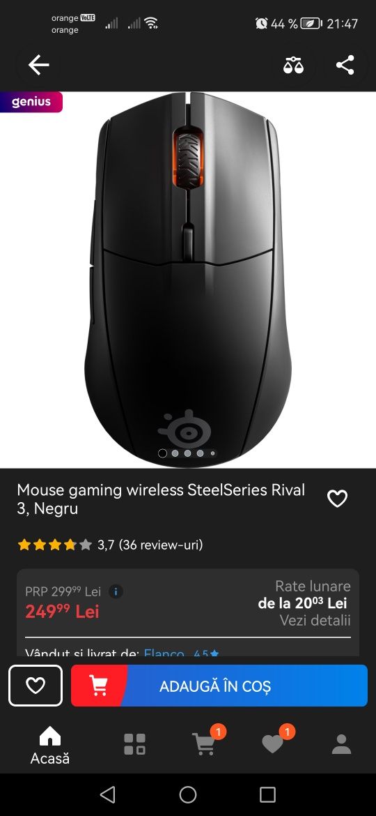 Mouse gaming wireless SteelSeries 3 NOU