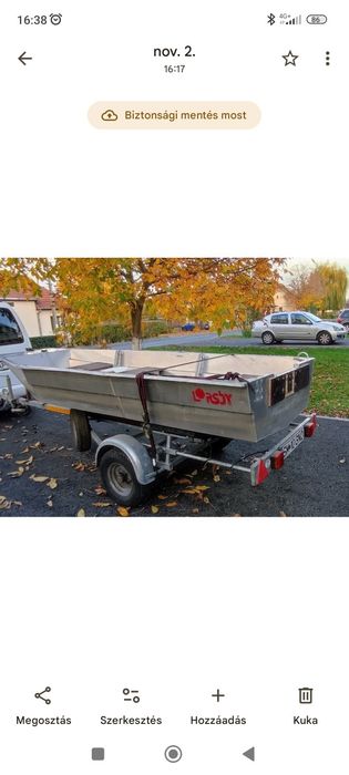 Barca aluminiu 3.55m + trailer