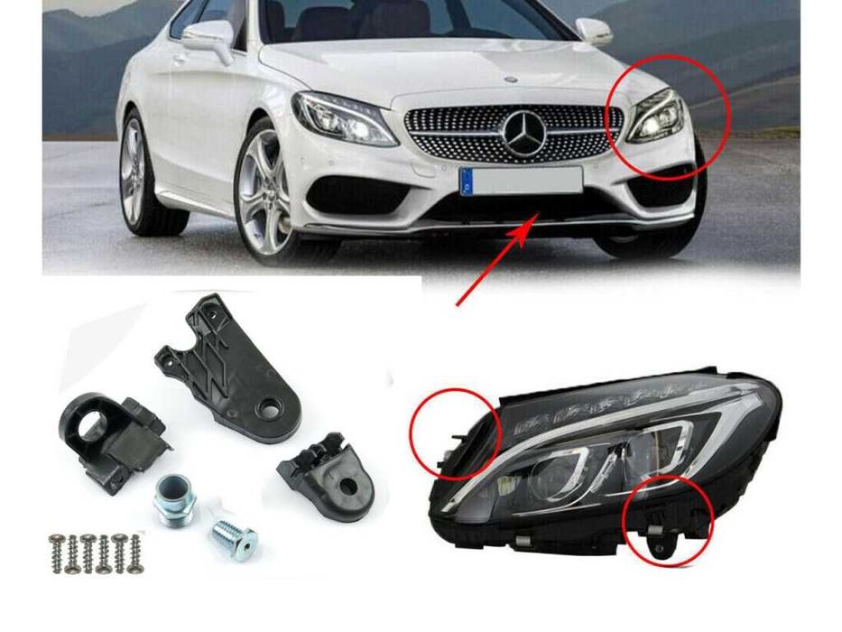 Комплект щипки за захващане фар Mercedes W211,C W204,C W205/Мерцедес