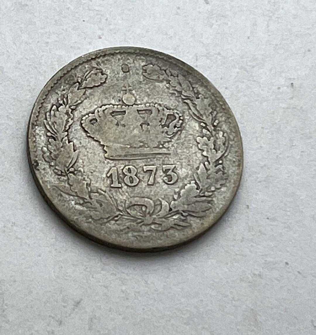 Moneda Romania 50 bani 1873 argint 835 puritate la mie 2,5 grame