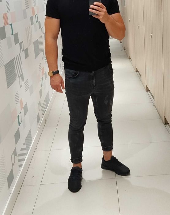 Дънки "Zara"&"HM"slim, skinny, cropped