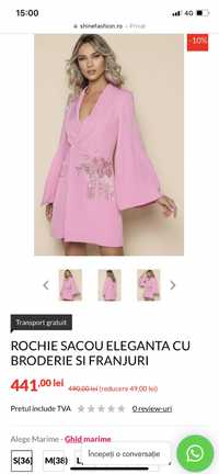 Rochie sacou roz L-XL