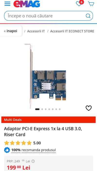 Adaptor PCI-E 1 la 4