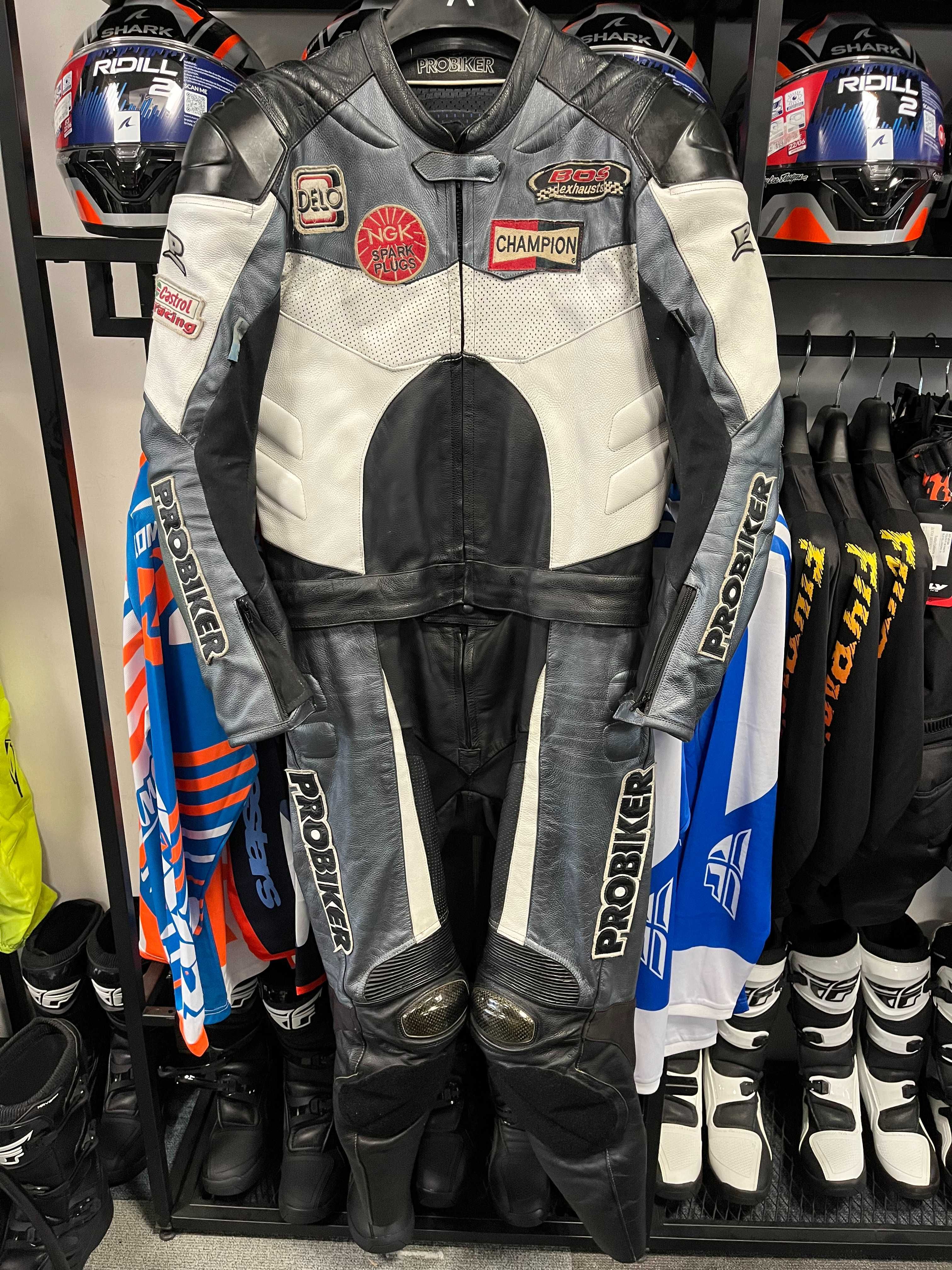 Kожен мото екип PROBIKER PRX-,2 части,54,всички протектори,гърбица