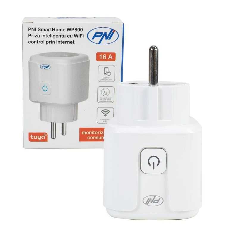 Priza inteligenta smart, Wi-Fi, 16 A, Alb PNI smarthome cu contor