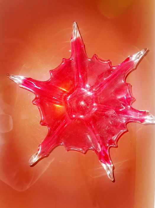 Антикварна ръчно изработена кристална стъклена купа Мурано авторска