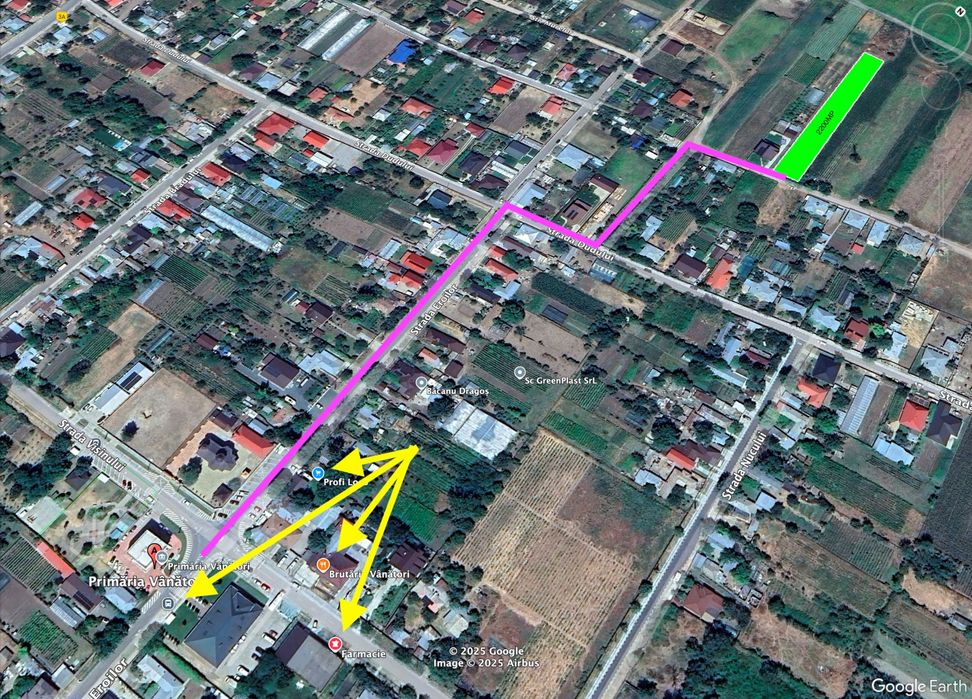 OFERTĂ - Teren INTRAVILAN de vânzare Vânători Jud. Galați - 2.200 MP