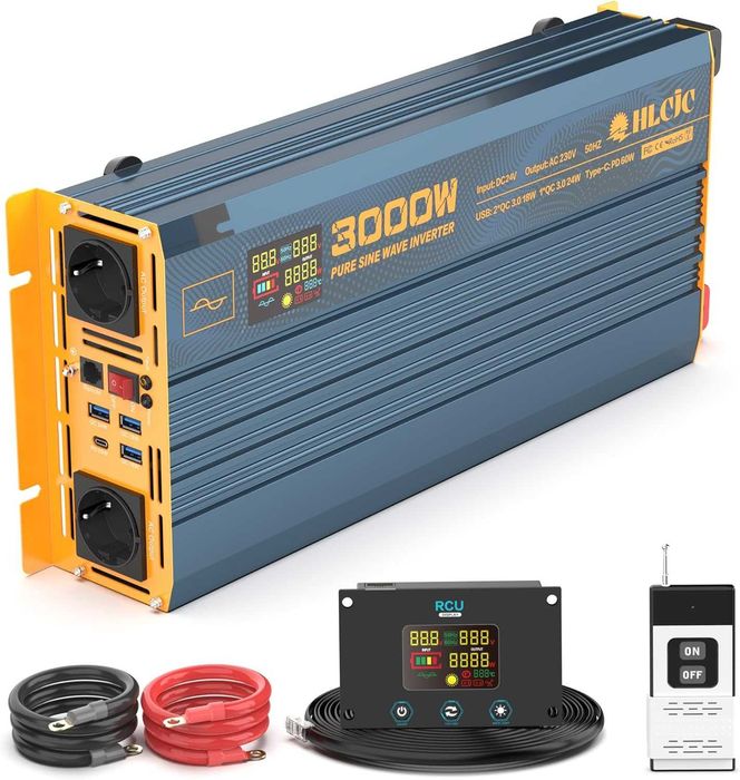 Конвертор на напрежение 3000 W 24 V чиста синусоида