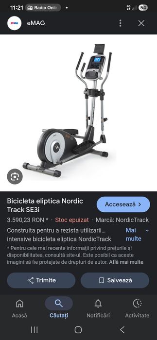 De vanzare bicicleta (stepper) eliptica nordictrack SE 3I