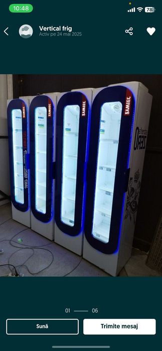 Vitrina frigorifica șlim pe led frigider
