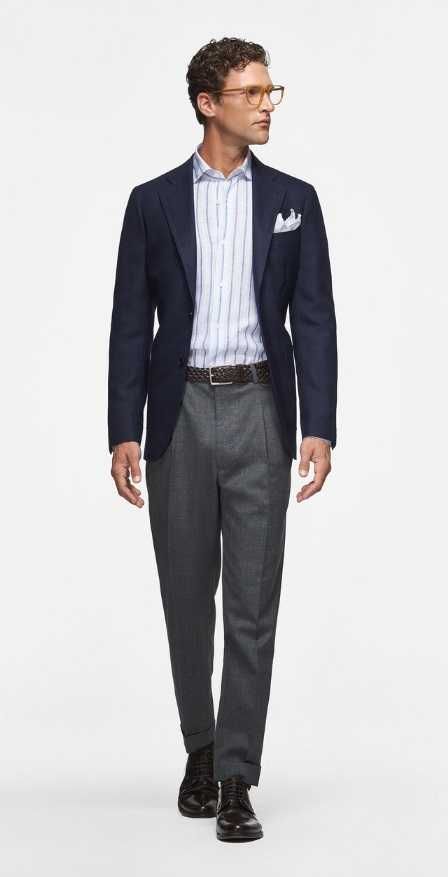 Sacou blazer slim 36 S slim Massimo Dutti NOU lana super 120's albastr