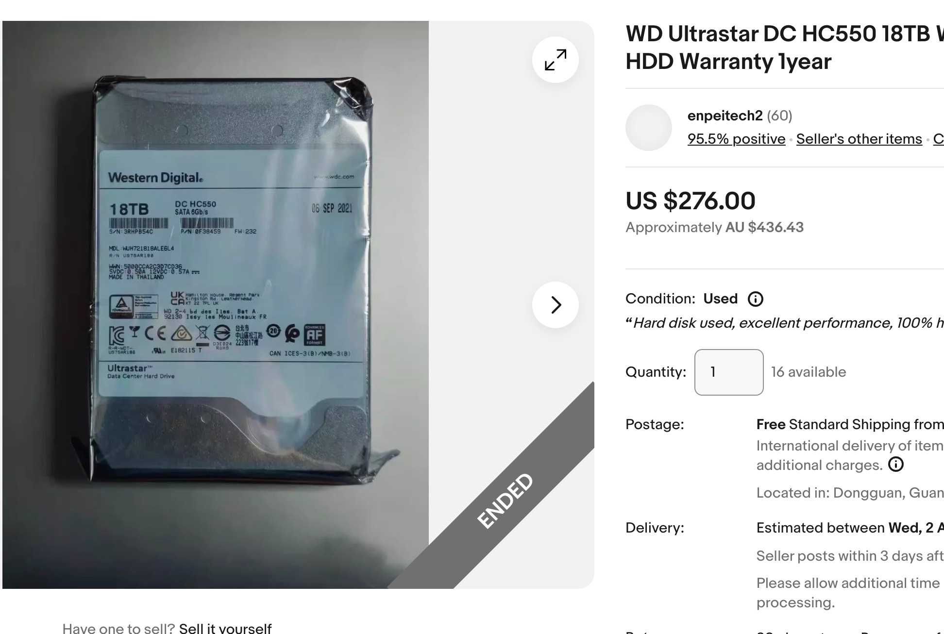 Super oferta, HDD SATA 18TB WD HC550, garantie 18 luni