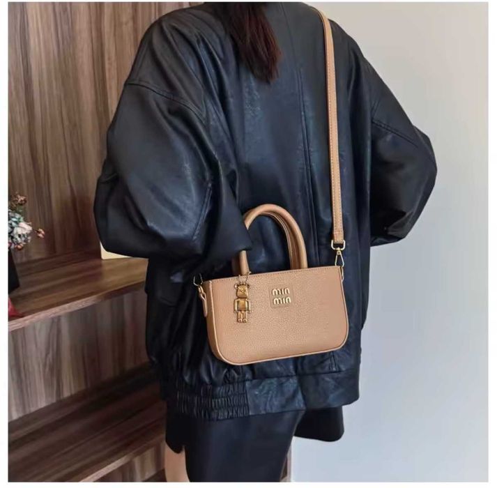 Дамска кожена чанта NL Miu Khaki