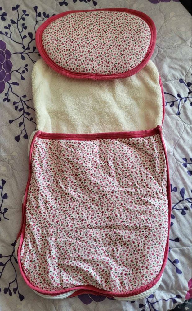 Комплект за количка от две части Flowers Pink