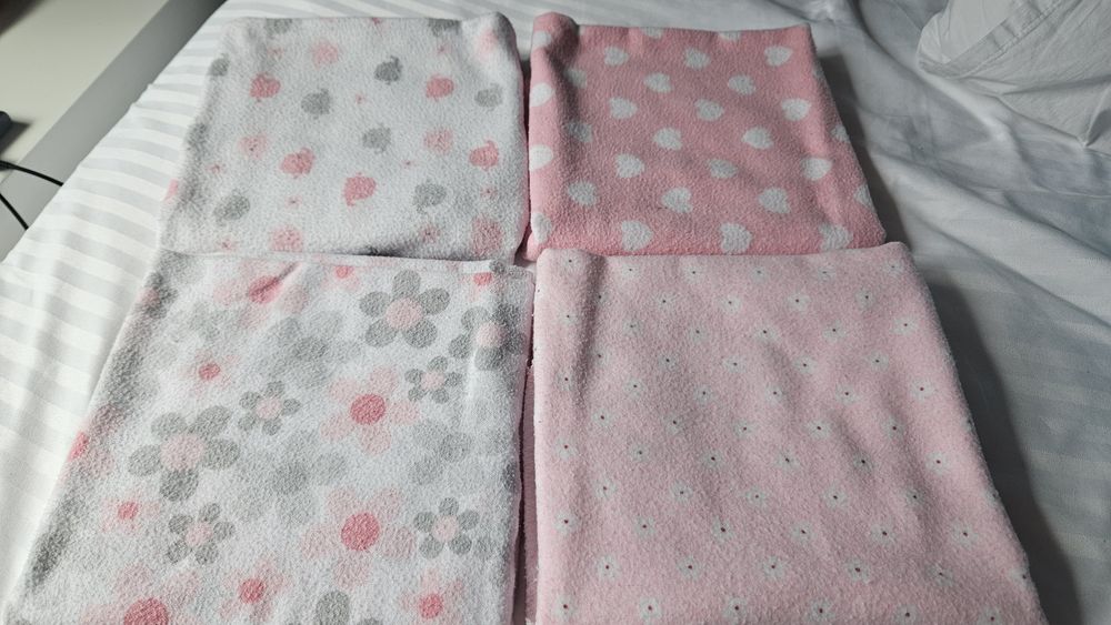 Păturici bumbac bebeluși 75×75 4 bucăți