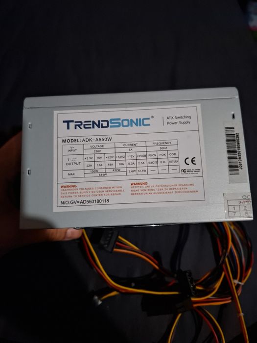 Захранване TrenSonic 550W ATX