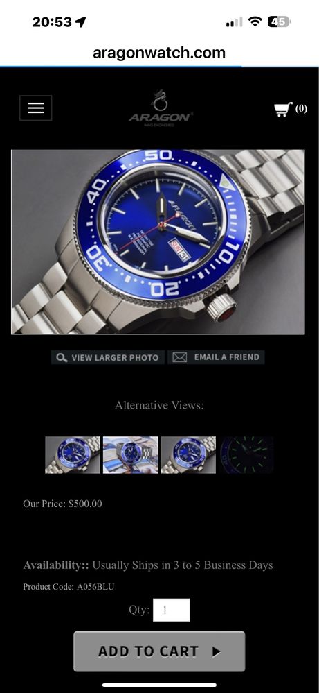 Ceas automat Aragon tritium t100