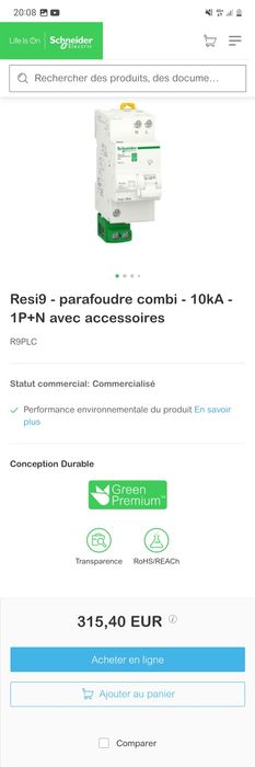Protectie la supratensiune Resi9 tip 2 1P + N Schneider