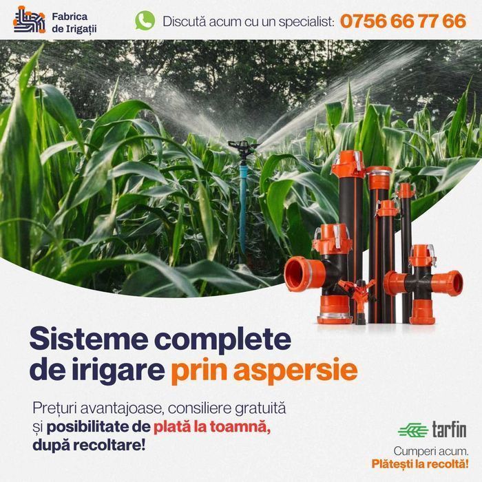 Teava irigatii PE100 - φ160 - PN6 din plastic cu mufare rapida