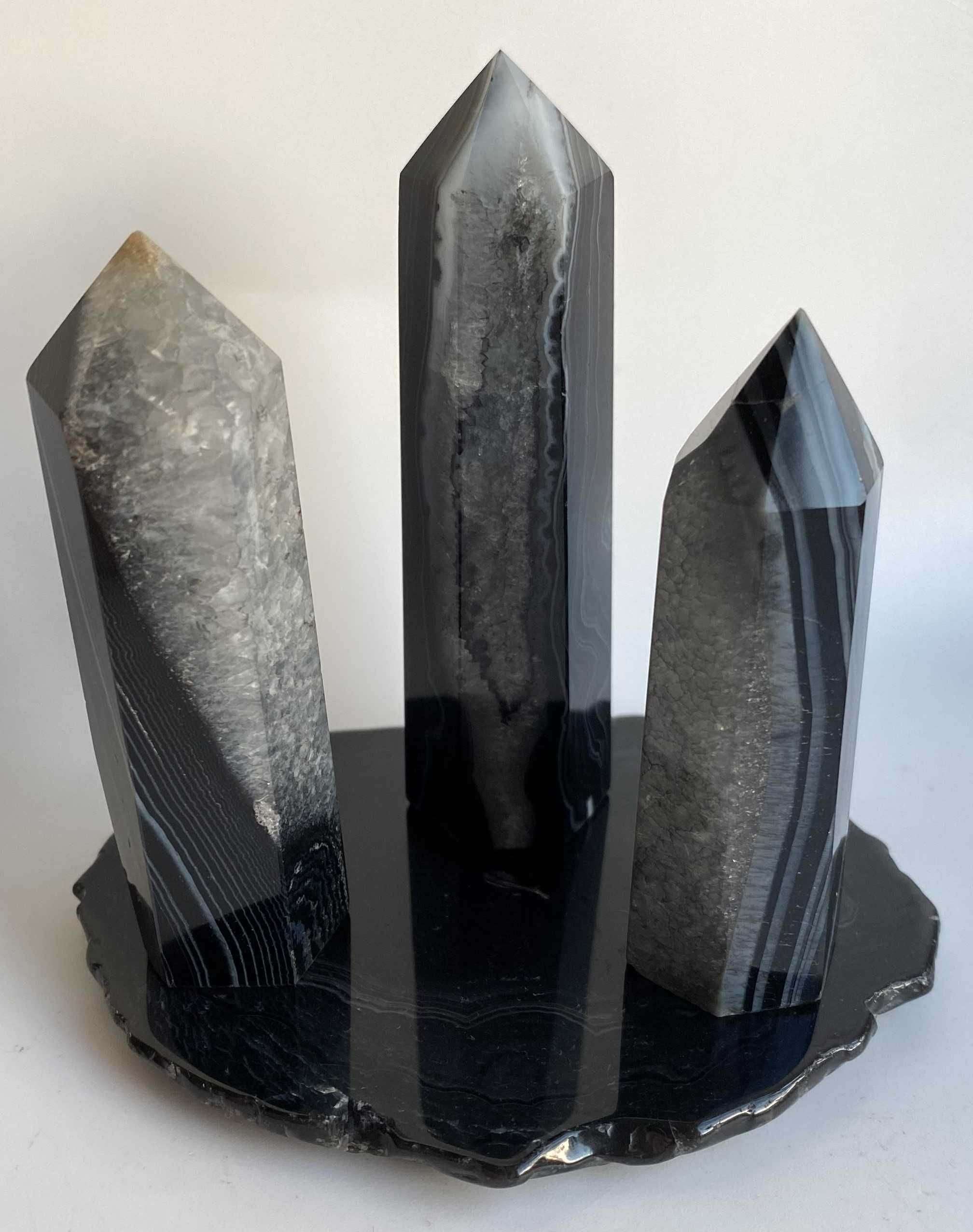 Cristale/Minerale - Agata Neagra - set obeliscuri piatra semipretioasa