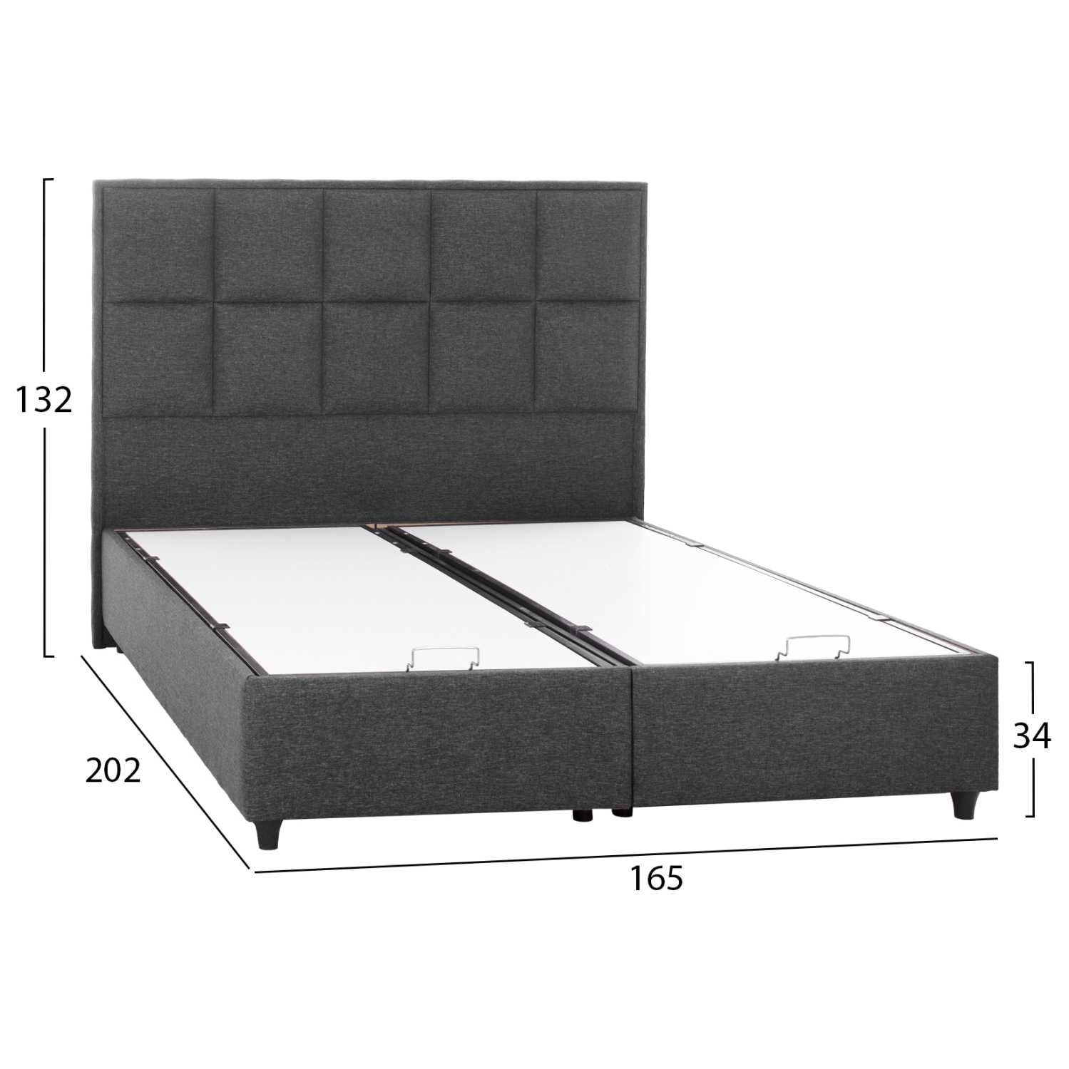 Легло ALBA HM626.01 сиво с място за съхранение 160X200