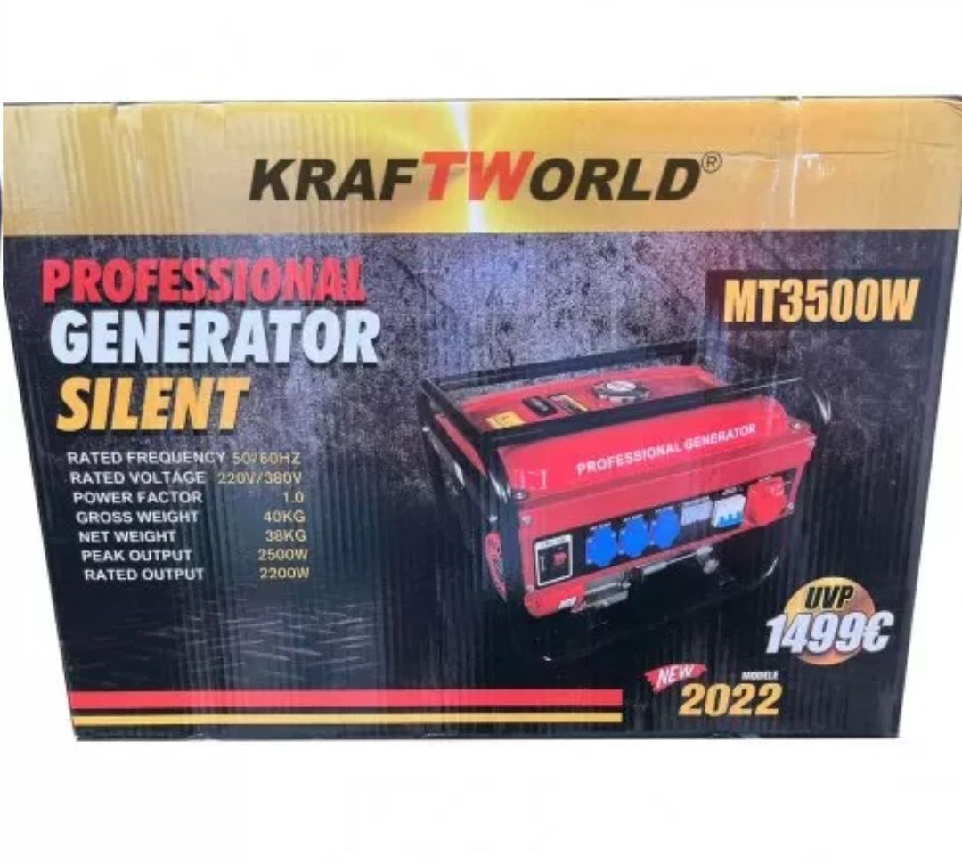 Четиритактов Генератор за Ток 3,5kW KRAFTWORLD агрегат