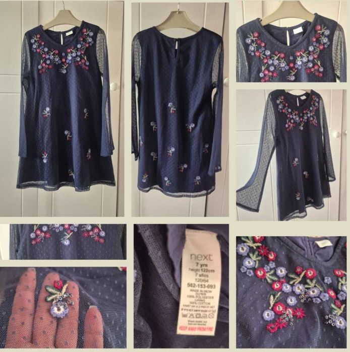 Празнични/Коледни рокля,пуловер,пола 110,116,122р Next,NulaBug,H&M