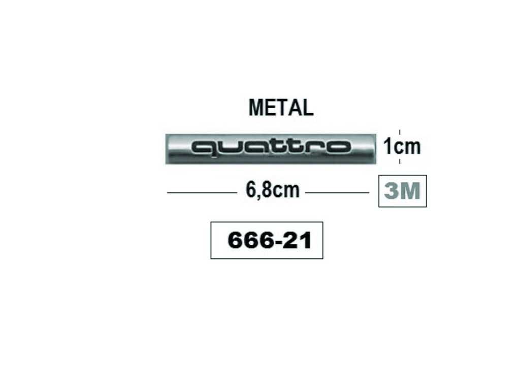 Емблема за Audi Quattro / Ауди Куатро - Черно със сребрист -Код: 52061