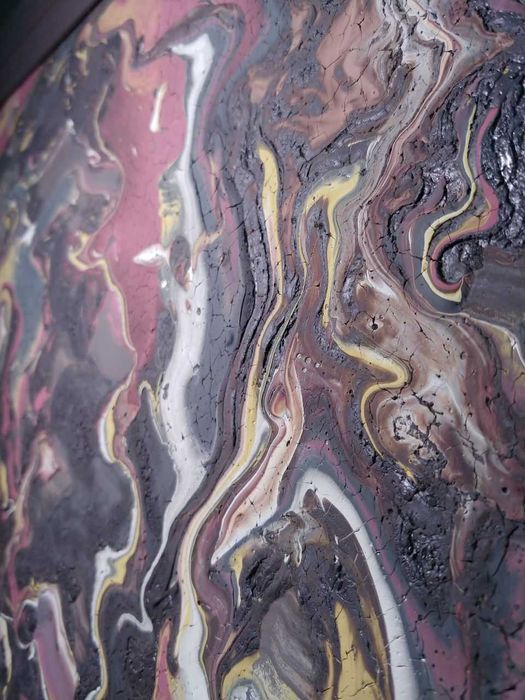 Картина акрилом с Эффектом Кракелюра - "Разлом"