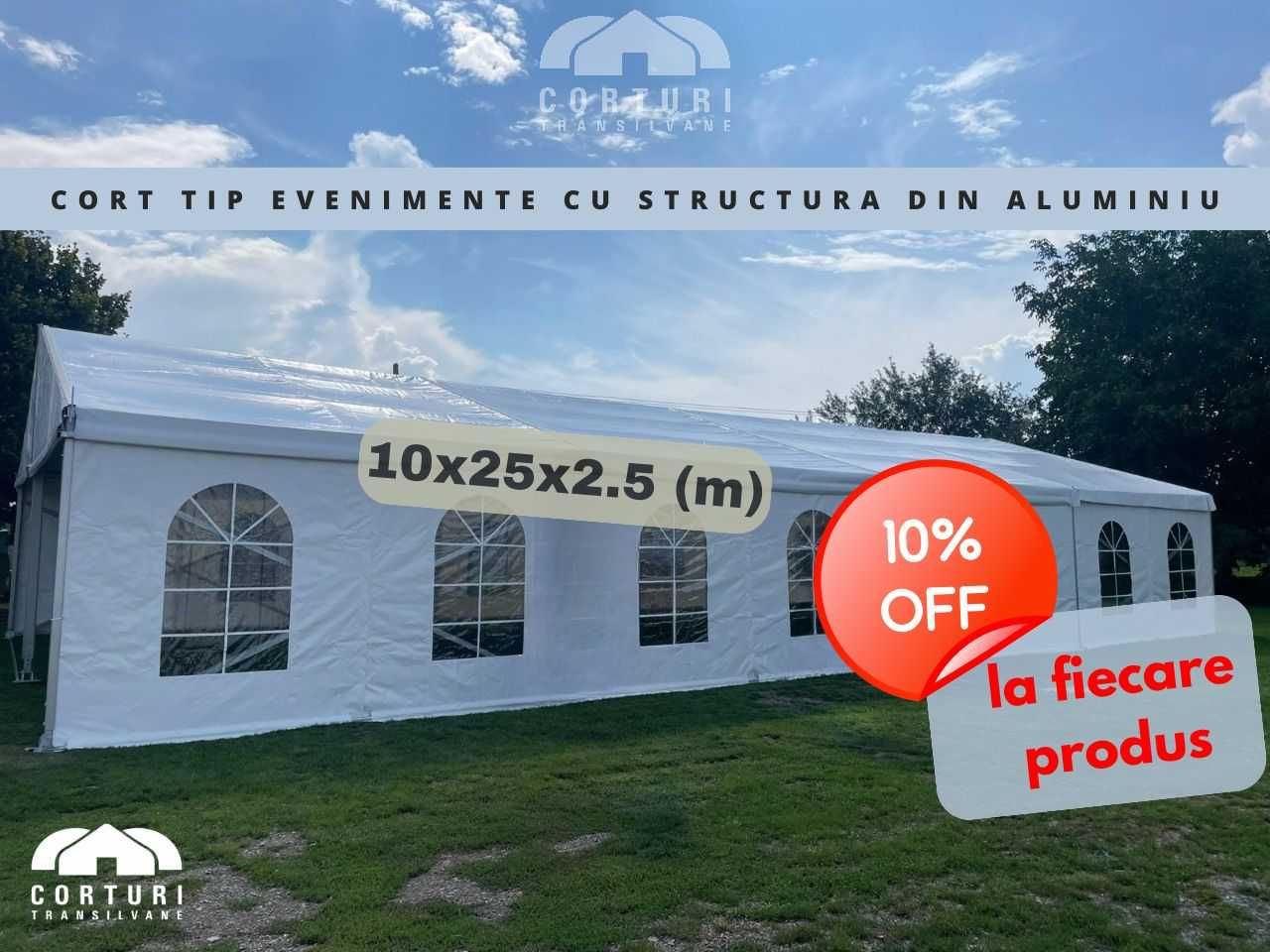 Corturi pentru evenimente, petreceri, structura din aluminium 10x25