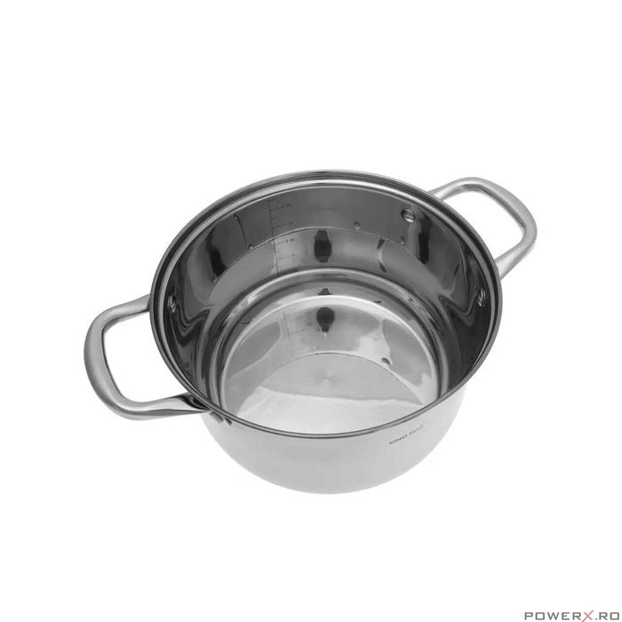 Set de 5 oale cu capac din inox, dimensiuni 16, 16, 18, 20, 24 cm,