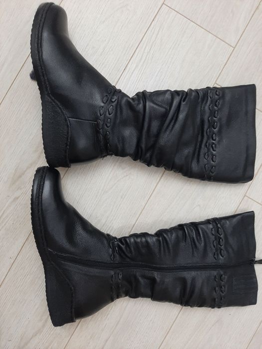 Женские сапоги /полусапожки зимние кожаные