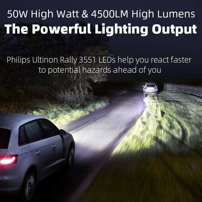 LED Крушки Philips, H4, 50W, 4000lm, 6300K, с Can-Bus технология